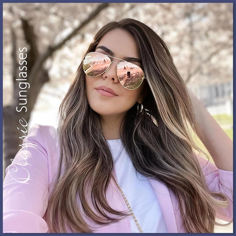 WOWSUN Classic Polarized Aviator Sunglasses for Women Men - Image 2